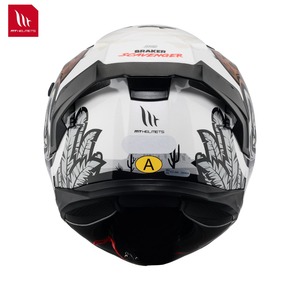 หมวกกันน็อคสำหรับมอเตอร์ไซค์ MT Helmets แบบเต็มใบ ดีไซน์กราฟิก วัสดุ ABS  พร้อมแผ่นปิดหน้าใส ได้รับมาตรฐาน ECE  ระบบปลดเร็ว - Product Image 5