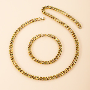 สร้อยคอสแตนเลสสตีลแบบ Curb Chain สไตล์วินเทจ ชุบทอง 18K แบบสุญญากาศ ดีไซน์ทรงกลม ลิงค์แบบยุโรปอเมริกัน เครื่องประดับแฟชั่นทันสมัย - Product Image 3