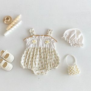 Robe salopette d'été 2026 pour bébés filles, style floral, dos nu, avec sac <span class=keywords><strong>triangulaire</strong></span>, pour les jeux en extérieur, style doux - Product Image 4
