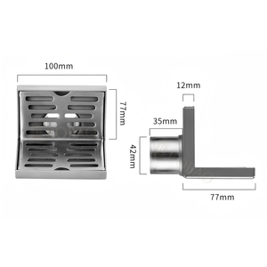 ניקוז רצפה מודרני מרובע נגד ריחות וחרקים, ניקוז רצפה נירוסטה לחדר אמבטיה - Product Image 5