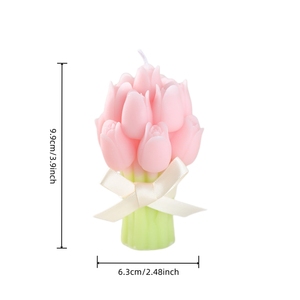 Vela Aromática de Primera Calidad con Aroma a Rosa y Flor de Tulipán, Velas Perfumadas Estéticas <span class=keywords><strong>para</strong></span> una Cena Romántica - Product Image 4