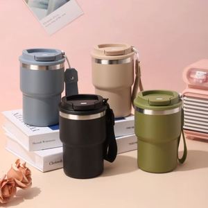 Botella de Agua de Acero Inoxidable de Doble Pared, Personalizada, para Viaje, con Aislamiento al Vacío, Taza Termo para Café, con Correa - Product Image 3
