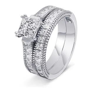 SKA joyya anillo 925 Sterling Silver Rings Gemstone Engagement Rings Bridal Set for Women