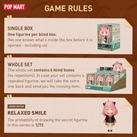 Figurines d'action en PVC Popmart Original Spy Family Anya's Daily Life Series, boîte mystère à 6 pièces, 100% authentique, échelle 1/100