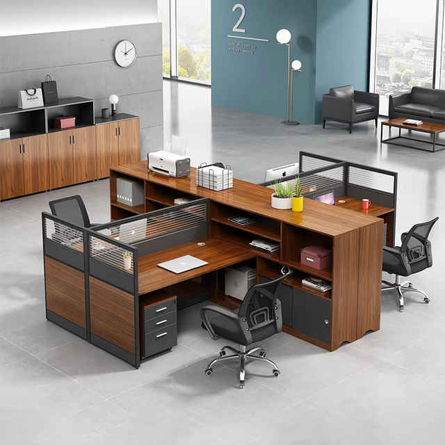 Modern Commercial Staff Office Desk Ergonomic Wooden Computer Cubicle Workstation Office Furniture