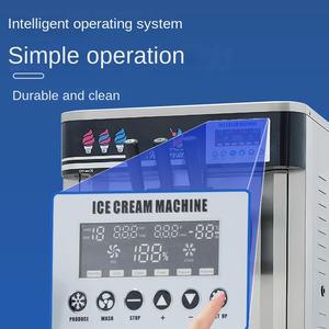 商用大出力ステンレススチール自動垂直アイスクリームマシンタッチスクリーンコントロール3フレーバーソフトアイスクリームサンデー - Product Image 4