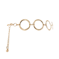 Fengqi Frühling und Sommer Mode elegante Gold Damen Taille Kette Kleid mit Metall großen Ring Gürtel Frauen-Stücke von hai verziert