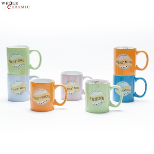 <span class=keywords><strong>Tasse</strong></span> en céramique <span class=keywords><strong>personnalisée</strong></span> sur le thème Famille et Amis, avec ruban vintage et slogan, en porcelaine, idéale pour cadeau familial ou entre amis, vente en gros - Product Image 1