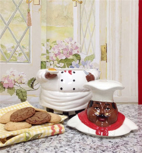 Bocaux en céramique pour la cuisine, nouveau pot à biscuits Fat <span class=keywords><strong>Bistro</strong></span> Chef, noir, ethnique, afro-américain - Product Image 2