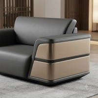Ensemble de canapés de bureau modernes trois places en cuir avec fauteuils et table basse pour appartement, hôtel, hôpital, réception, salon - Vente en gros