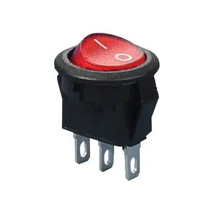 DaierTek Round Mini Rocker Switches 3A 250VAC 6A 125VAC Lighted ON OFF Rocker Switch for Car Marine Household Appliance