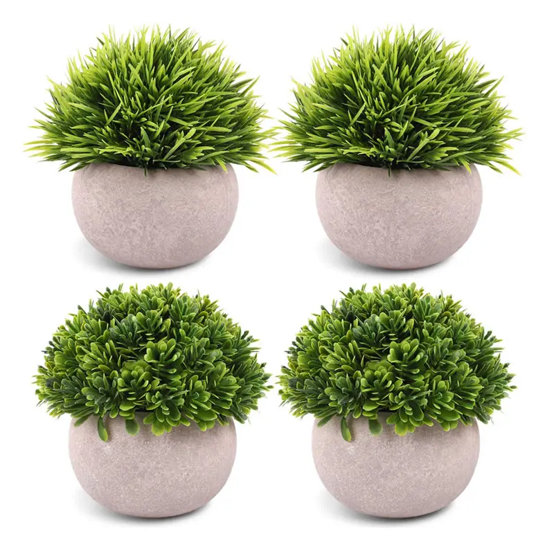 Mini plante artificielle en Pot, cm, fausses plantes, herbes vertes vertes, bac rotatif, décoration de la maison