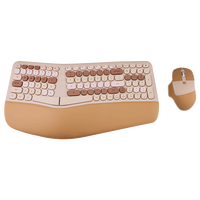 Stokta telefon kullanımı için ergonomik 2.4G kablosuz tam boy klavye ve fare Combo Set
