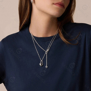 Collier pendentif en argent 925 Gemnel, minimaliste, moderne, avec croix carrée, fermoir en U et pendentif en Y - Product Image 3