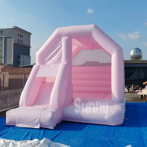 Château gonflable commercial blanc et <span class=keywords><strong>rose</strong></span> pour enfants, idéal pour les mariages - Product Image 2