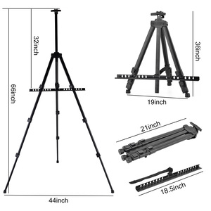 Hand Cranked <b>Easel</b> 66inch Height Telescopic Metal Art Display Stand Painting Sketching Drawing Board Portable Black Iron - Product Image 1