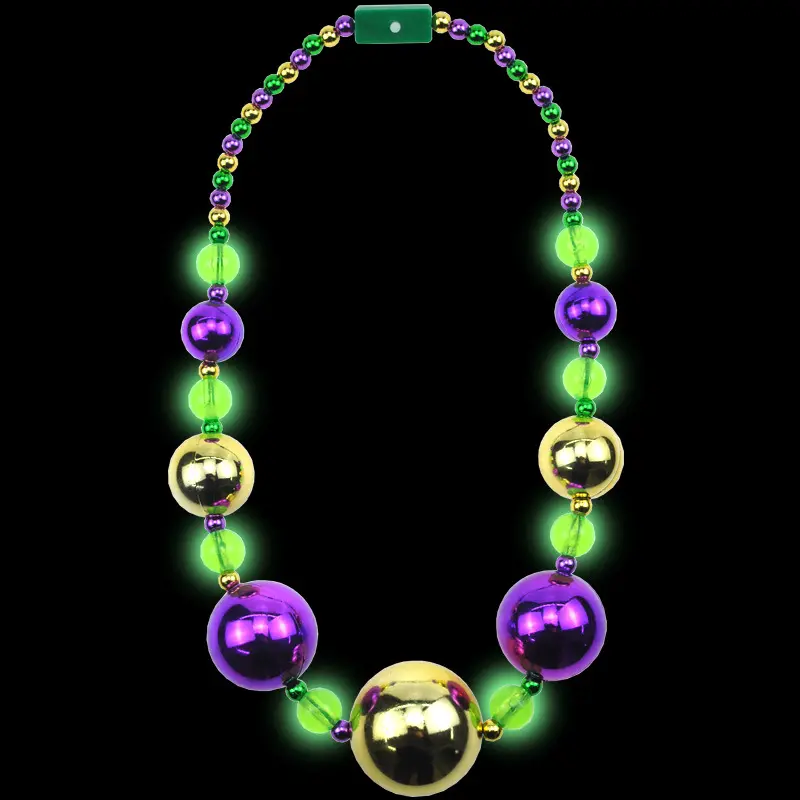 Pafu Mardi Gras Party Supplies Mardi Gras Costume Party Favors LED - Light Up 44 "Jumbo Mardi Gras Collier de perles