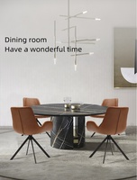 2022 nouveau Design 360 degrés pivotant moderne en cuir PU luxe salle à manger chaises pour bureau à domicile cuisine école salle de bain métal