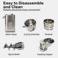 Extracteur de jus électrique professionnel en acier inoxydable 304 de qualité alimentaire, presse à froid / machine à jus lent pour boissons fraîches 1200W