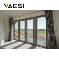Porte en verre à battants en aluminium pour patio, prix d'usine, nouveau design