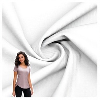 Tela de Punto Tricot Elástica en 4 Direcciones, Transpirable, 90/10 Nailon y Elastano, con Rayas Completamente Opacas, para Ropa Deportiva y Prendas Softshell