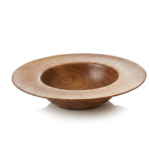Bol de service en bois fait main, poli, pour salade, avec rebord profond, idéal pour le curry, la sauce, et le service de table, personnalisable - Product Image 1