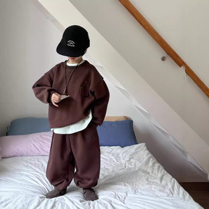 2025 primavera nuova felpa Casual a due pezzi con ricamo a lettere stile coreano abbigliamento alla moda per bambini - Product Image 3