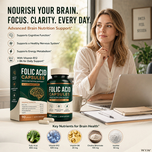 Cápsulas <span class=keywords><strong>de</strong></span> <span class=keywords><strong>Complejo</strong></span> Multivitamínico <span class=keywords><strong>B</strong></span> al por Mayor, Ácido Fólico, VB6, VB12, Colina, Inositol, Suplemento Nutricional Diario para el Equilibrio Mental y Corporal - Product Image 1