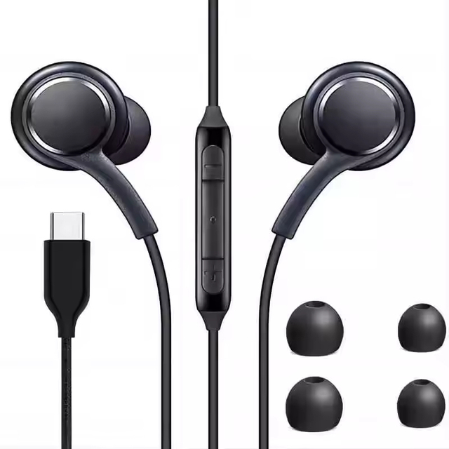 USB C Daily Long Travel Music Use Type C In-Ear Wired Earphones Headphones with Mic Volume Control for Phone Use Wired Earbuds