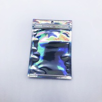 Sac en plastique refermable holographique personnalisé AG, imprimé, pour collations, biscuits, sac à fermeture éclair, qualité alimentaire, laser PE, jetable, sucettes, bonbons