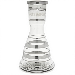 Chicha authentique artisanale Khalil Maamoon - Base de remplacement en verre de petite taille avec noyau en laiton massif (Or et Argent) - Product Image 3