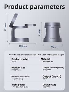 Cargador Inalámbrico 4 en 1 Qi2.2 de 25W, Lámpara Nocturna Ultraportátil con Certificación Q Patentada para <span class=keywords><strong>iPhone</strong></span>, <span class=keywords><strong>Apple</strong></span> <span class=keywords><strong>Watch</strong></span>, <span class=keywords><strong>AirPods</strong></span> y Más - Product Image 6