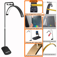 Lampe de sol de luxe FOSOTO en forme de demi-lune, lampe à LED pour cils, lampe à cils moderne en aluminium pour maquillage et tatouage