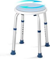 Tabouret de douche de salle de bain réglable de 300 livres, chaise de bain de sécurité pour handicapés avec des supports transversaux robustes uniques