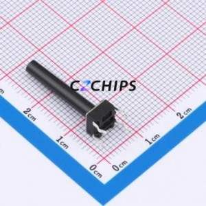 TSA06131-230B332CA Tactile Switch Through hole-4P,6.1x6.1mm Switch Single Pole Single Throw Round Button 1.8N 6.1mm - Product Image 2