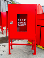 Armoire murale pour tuyaux d'incendie 900x900x250mm avec pieds de support de 350mm, boîte pour équipement incendie de 1,0mm d'épaisseur