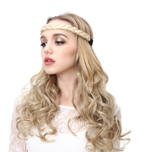 Serre-tête élastique tressé SARLA Designer – Extensions de cheveux synthétiques pas chères – Accessoires capillaires tressés élégants - Product Image 1
