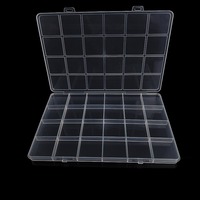 Boîte de rangement en plastique transparente multifonctionnelle à 24 grilles/10 grilles avec couvercle, boîte à bijoux, boîte à perles, organisateur de conteneurs
