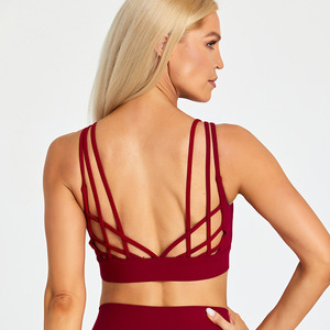 Soutien-gorge de sport personnalisé à fort impact pour femmes Gym Training Cross Back Shockproof Workout Bra Sport Bra for Woman Fitness - Product Image 2