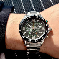 Montre de sport de luxe étanche JIUSKO pour homme, montre-bracelet tendance avec calendrier, montre de plongée en acier inoxydable
