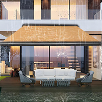Auvent de porte roulante en aluminium rétractable automatique d'extérieur avec pare-soleil motorisé pour balcon Auvent avec voile en acrylique