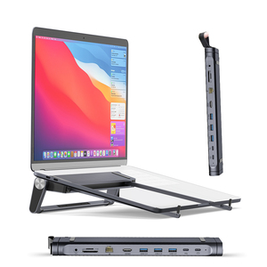 Máy tính xách tay Docking Station cho máy tính xách tay đứng USB đầu đọc thẻ Hub <span class=keywords><strong>Ethernet</strong></span> <span class=keywords><strong>Adapter</strong></span> USB C 9 trong 1 USB-C Type-C HUB cho iPad Pro - Product Image 2