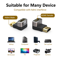 Adaptateur HDMI à 90 degrés, angle droit, mâle vers femelle, 8K HDR HD