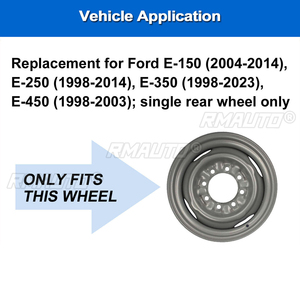 Tapacubos Plateados de 16 Pulgadas para Camioneta Ford Serie E 1997-2023, Resistentes y de Fácil Instalación - Product Image 5