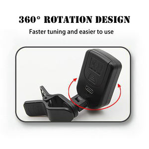 จูนเนอร์กีต้าร์แบบสั่งทำพร้อมจอแสดงผลสี LED และคลิปปรับแต่งเหมาะสำหรับเบสอูคูเลเล่และกีตาร์ไฟฟ้า - Product Image 2