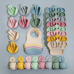 Bol Escargot + Couverts Spirale + Sac Anti-<span class=keywords><strong>Bave</strong></span> + Assiette Couronne + Gobelet à Paille 2-en-1, Ensemble Boîte à Lunch pour Enfants - Product Image 1