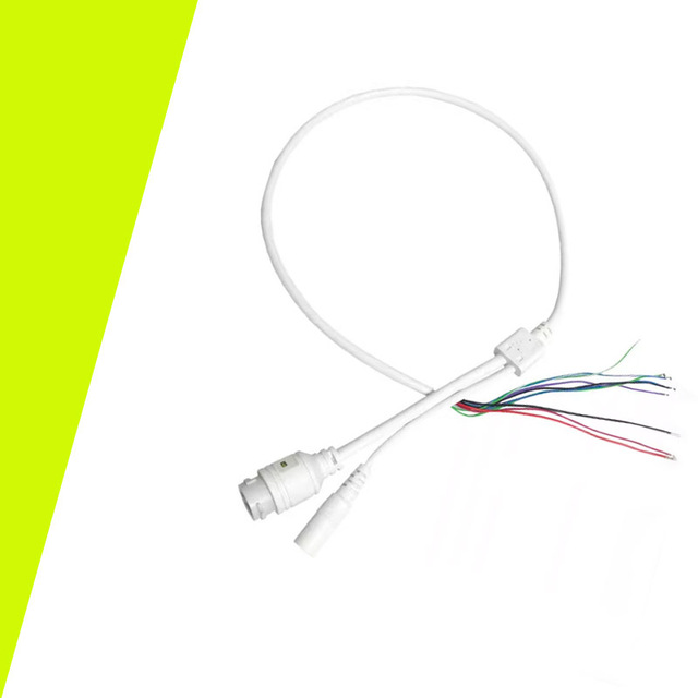 9-core surveillance camera network waterproof tail cable, surveillance RJ45 DC network waterproof cable with waterproof cap