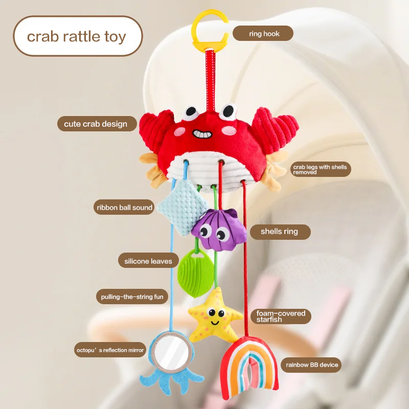 Cordon de serrage de crabe de dessin animé tirant du plaisir-9-en-1