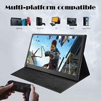 Monitor game portabel FHD 1080P USB C IPS, Monitor game portabel 15.6 "dengan pelindung cerdas untuk game Laptop PC Xbox layar eksternal