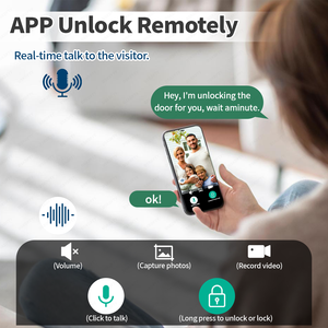 Neuankömmling Motorisierte Smart Lock Riegel für Holztüren Tuya WiFi 3D Gesicht Finger abdruck RFID-Karte Schlüssel <span class=keywords><strong>code</strong></span> Video <span class=keywords><strong>Intercom</strong></span> Unlock - Product Image 3